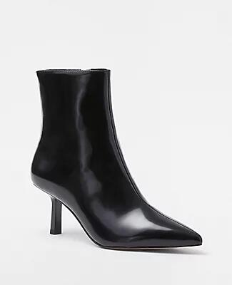 Ann Taylor Sculptural Heel Box Leather Booties Cover