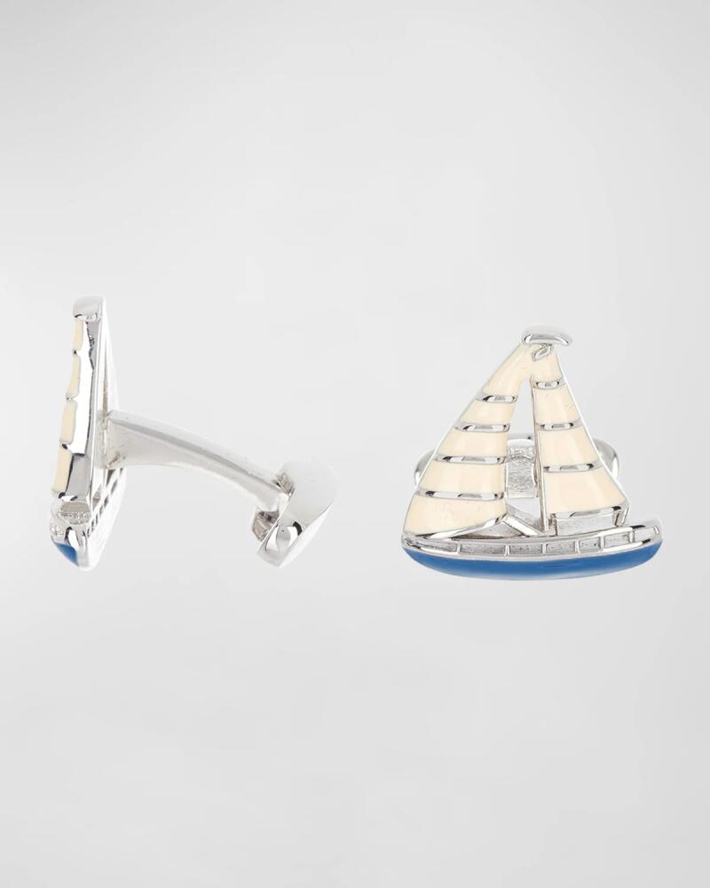 Link Up Men's Enamel Sailboat Cufflinks Cover