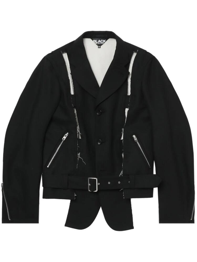 Black Comme Des Garçons cut-out detailed biker jacket Cover