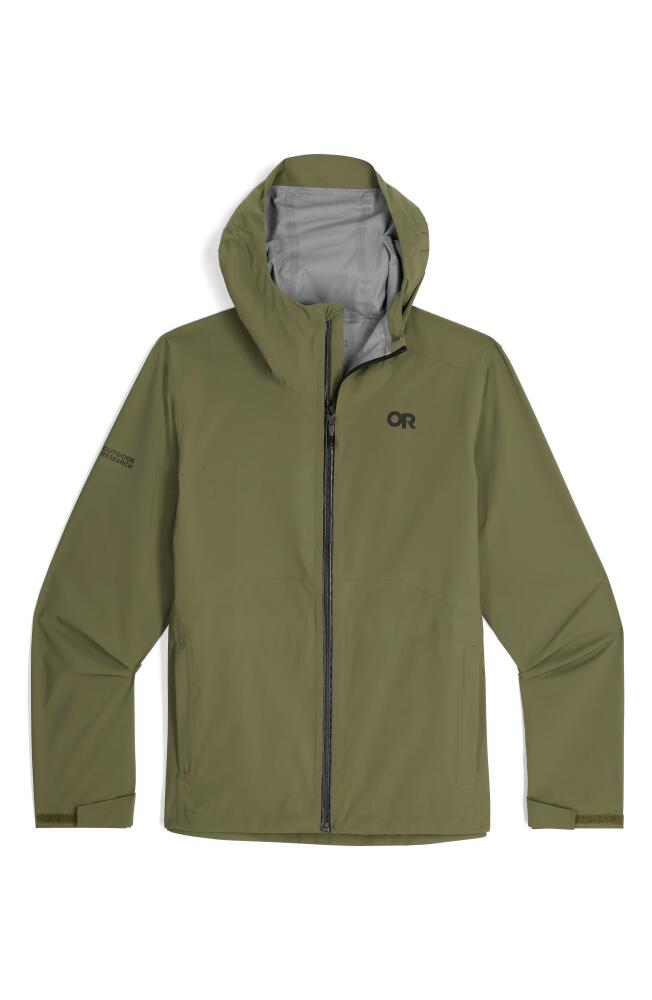 Outdoor Research Stratoburst Packable Rain Jacket in Ranger Green Cover