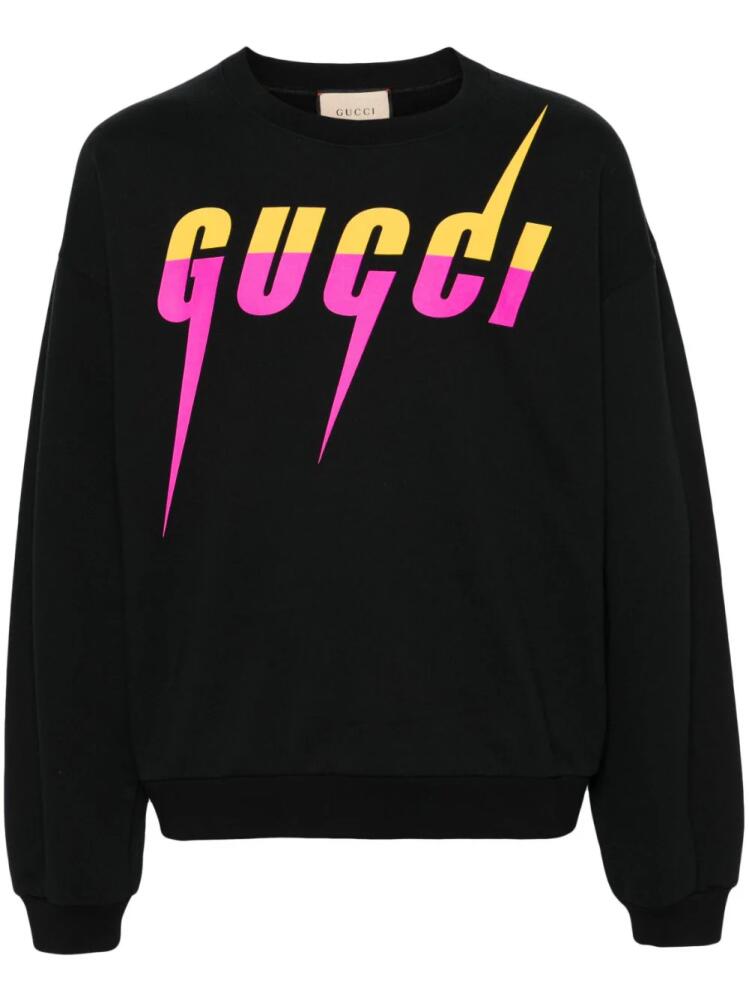 Gucci Blade logo-print cotton sweatshirt - Black Cover