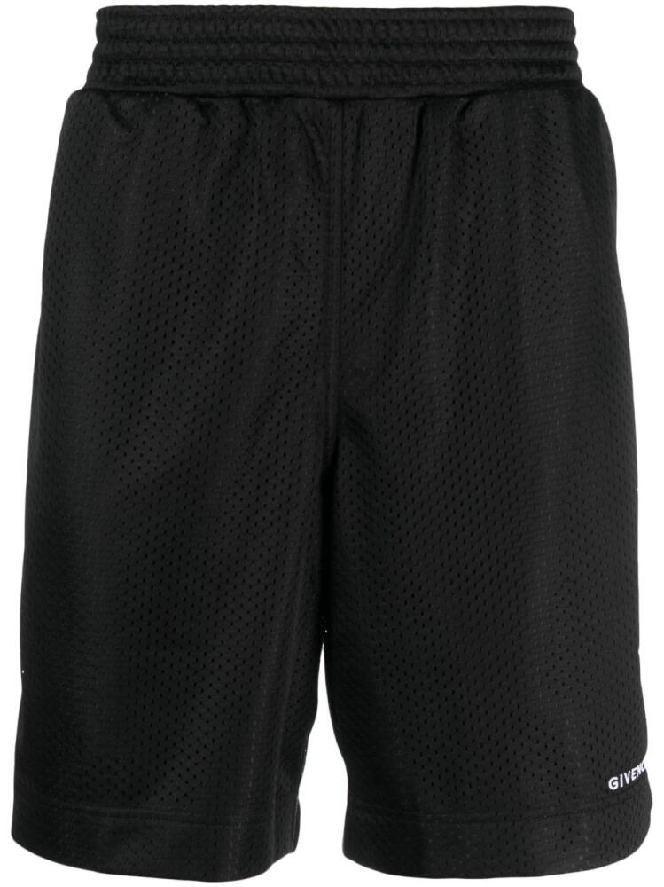 Givenchy logo-print perforated running shorts - Black Cover