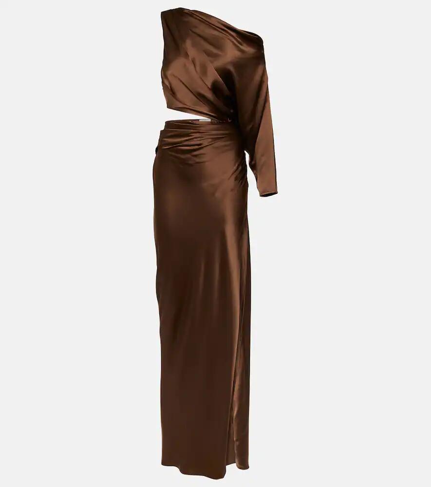 The Sei Draped one-shoulder silk gown Cover