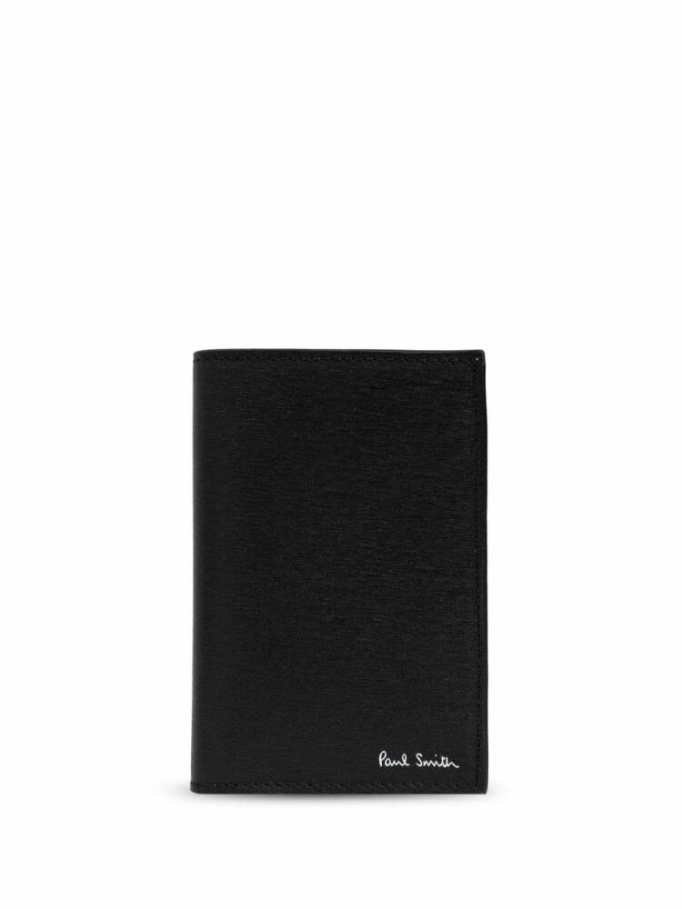 Paul Smith logo-stamp leather cardholder - Black Cover