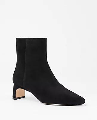 Ann Taylor Blade Heel Suede Booties Cover