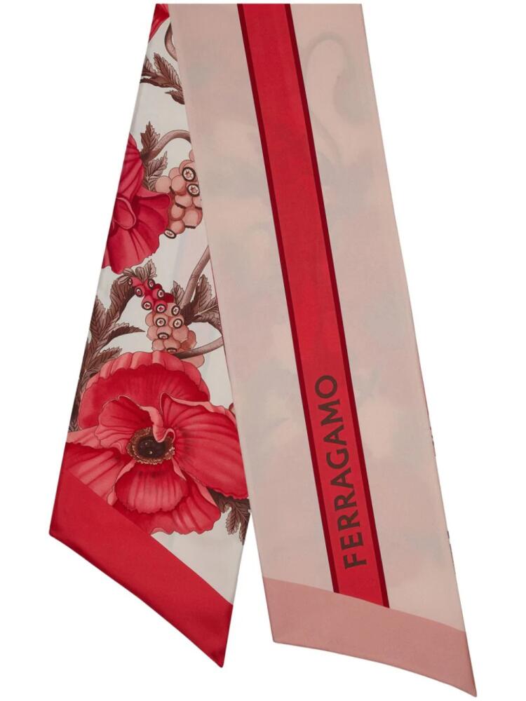 Ferragamo floral-print silk scarf - Pink Cover