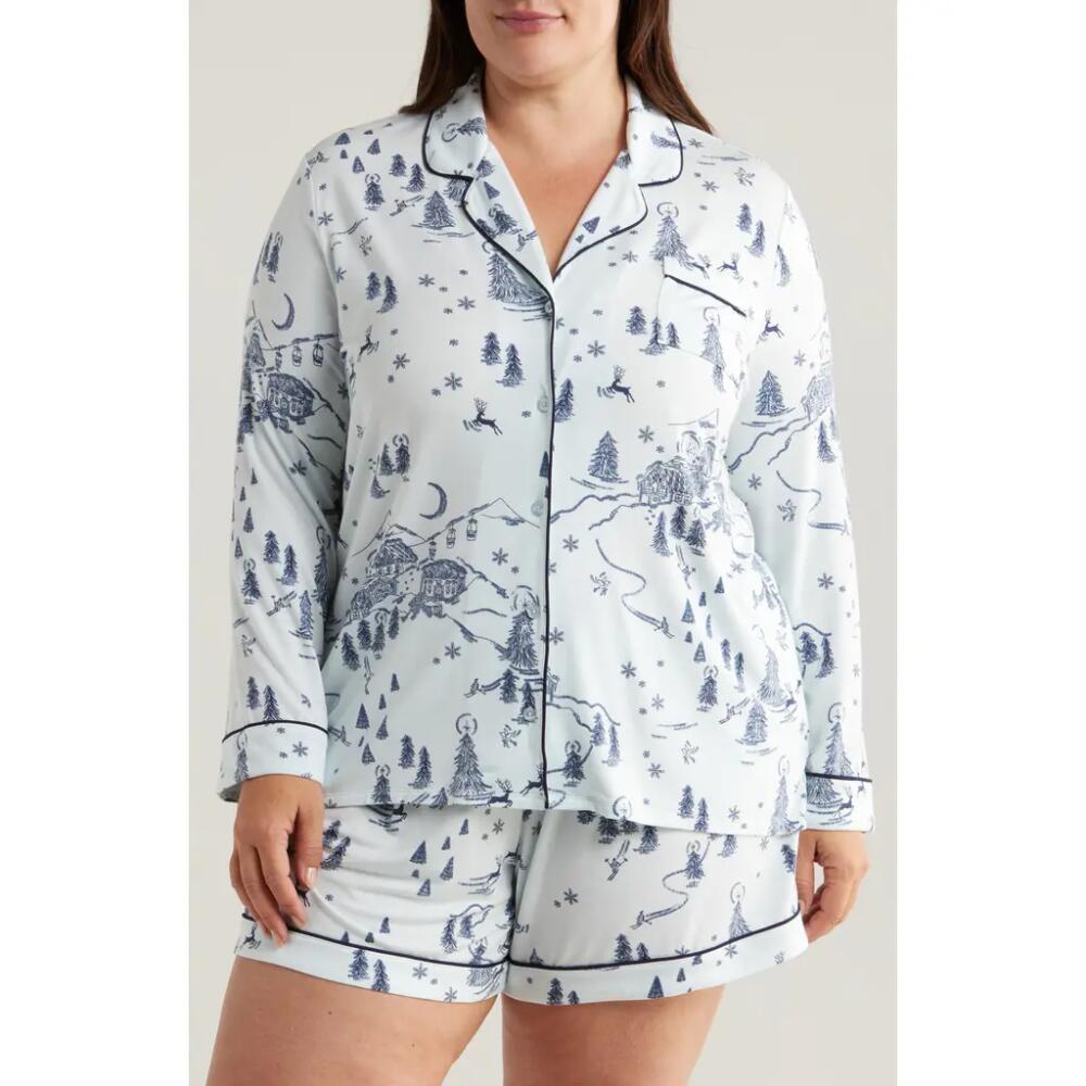 Nordstrom Moonlight Eco Long Sleeve Stretch Modal Short Pajamas in Blue Chateau Toile Cover