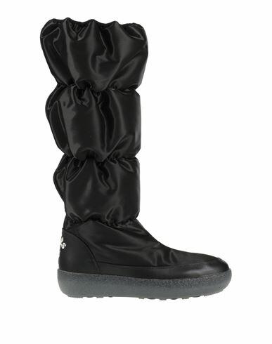 Giorgio Armani Woman Boot Black Polyester, Polyamide, Silk, Cow leather Cover