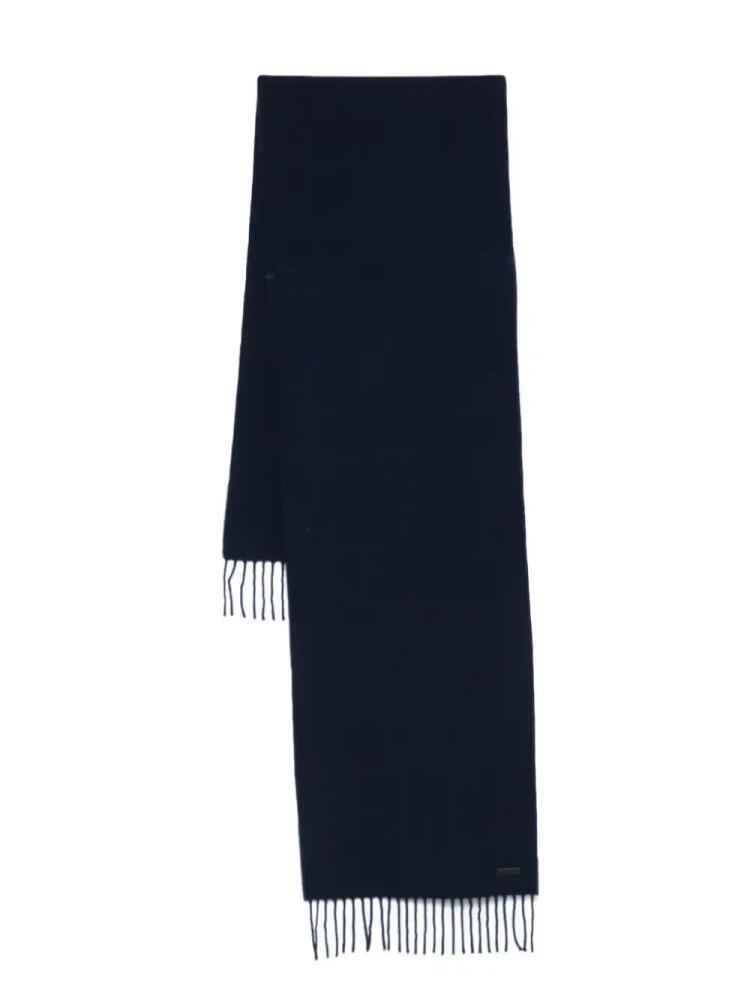 BOSS fringed wool scarf - Blue Cover