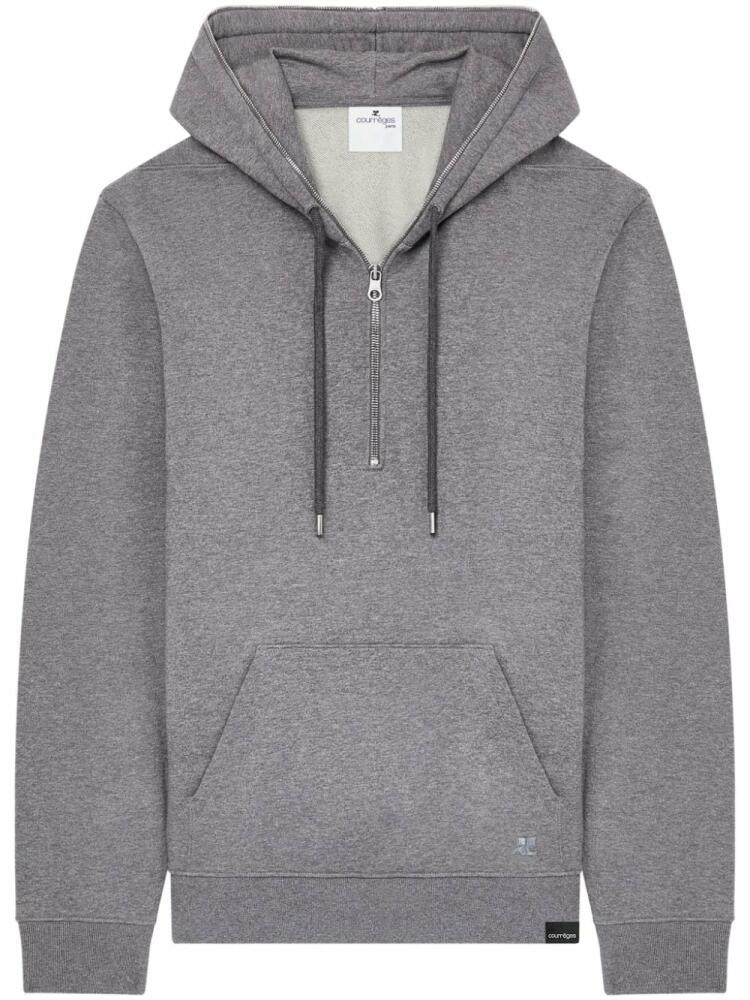 Courrèges zipped fleece hoodie - Grey Cover