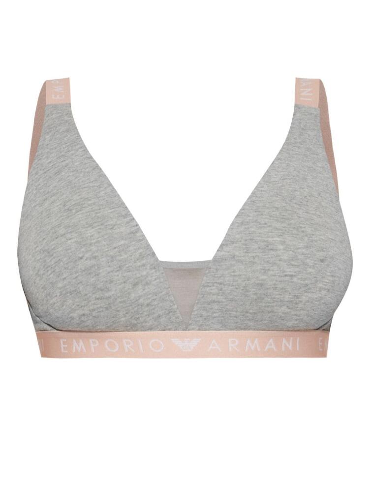 Emporio Armani Iconic logo-underband bra - Grey Cover