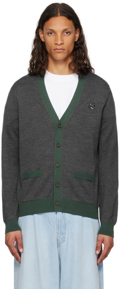 Maison Kitsuné Gray Bold Fox Head Cardigan Cover