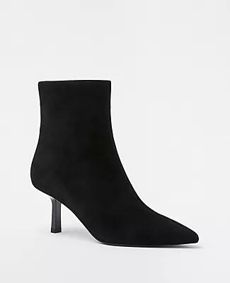 Ann Taylor Sculptural Heel Suede Booties Cover