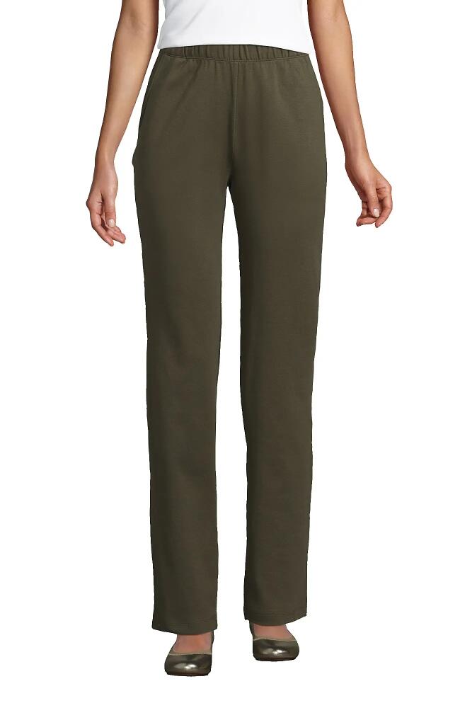 Lands' End Sport Knit High Rise Pants in Forest Moss Cover