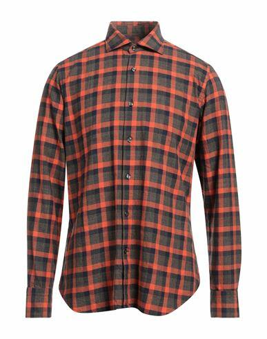 Tintoria Mattei 954 Man Shirt Orange Cotton Cover