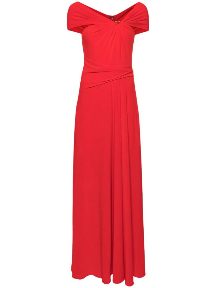 Talbot Runhof off-shoulder draped gown - Red Cover