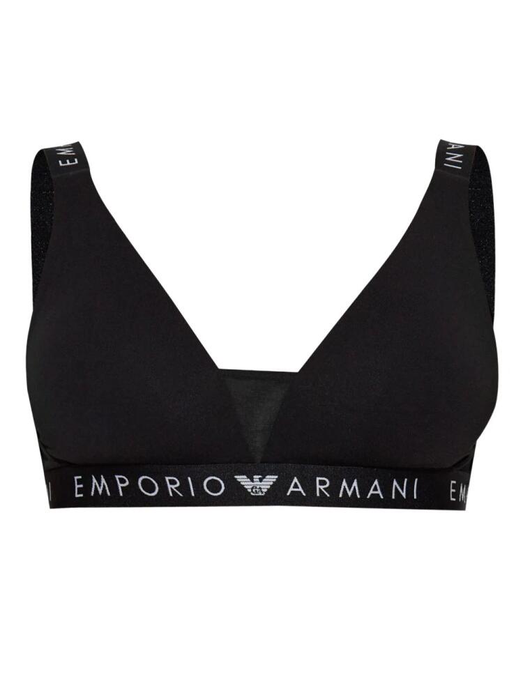 Emporio Armani Iconic logo-underband bra - Black Cover