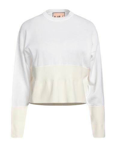 Plan C Woman Sweater White Cotton, Viscose, Polyester Cover