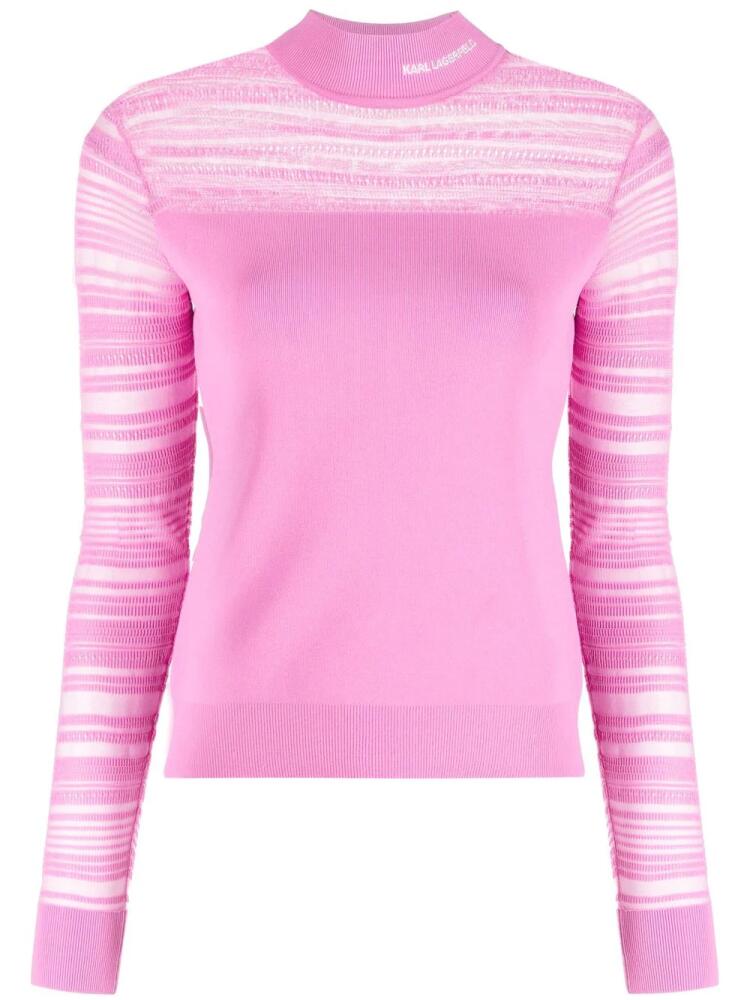 Karl Lagerfeld logo-trim jumper - Pink Cover