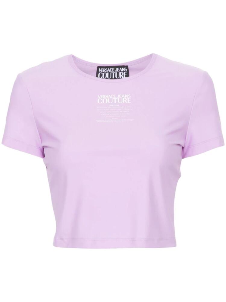 Versace Jeans Couture logo-print cropped T-shirt - Purple Cover