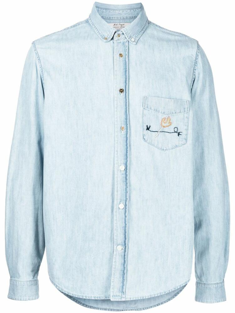 Nick Fouquet embroidered button-up shirt - Blue Cover