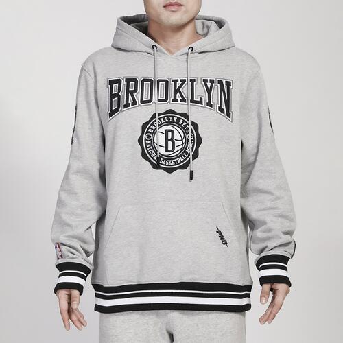 Pro Standard Nets Crest Emblem Fleece P/O Hoodie - Mens Gray Cover