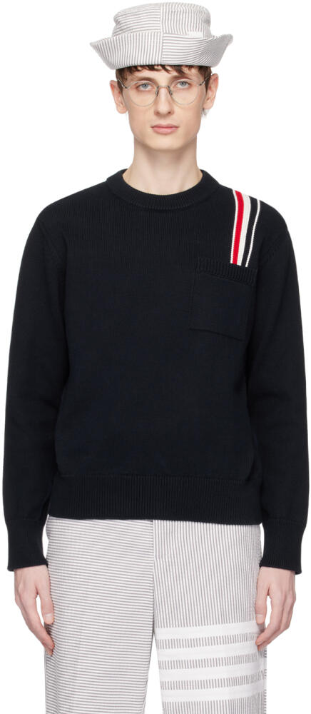 Thom Browne Navy RWB Stripe Sweater Cover