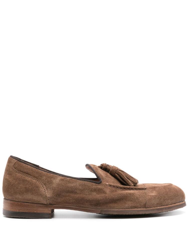 Alberto Fasciani tassel-detailed suede loafers - Brown Cover