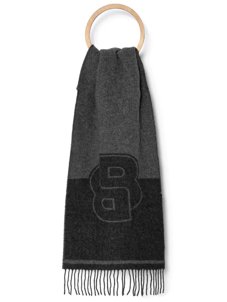 BOSS logo-jacquard scarf - Grey Cover