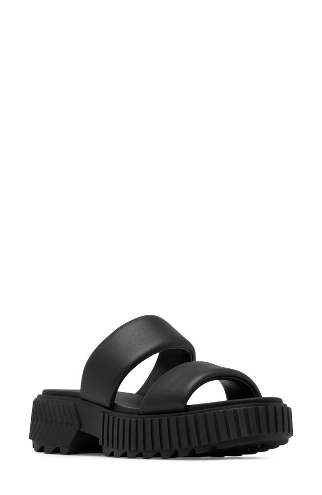 SOREL Ona Streetworks Platform Slide Sandal in Black/Chalk Cover