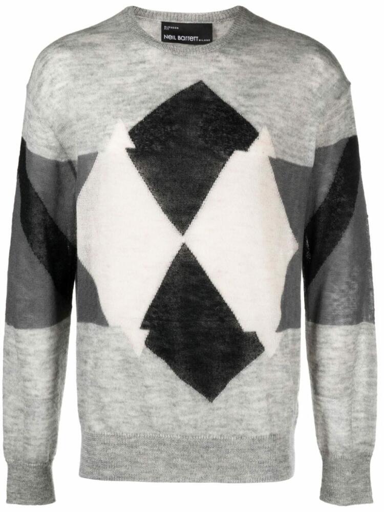 Neil Barrett argyle check-pattern jumper - Grey Cover