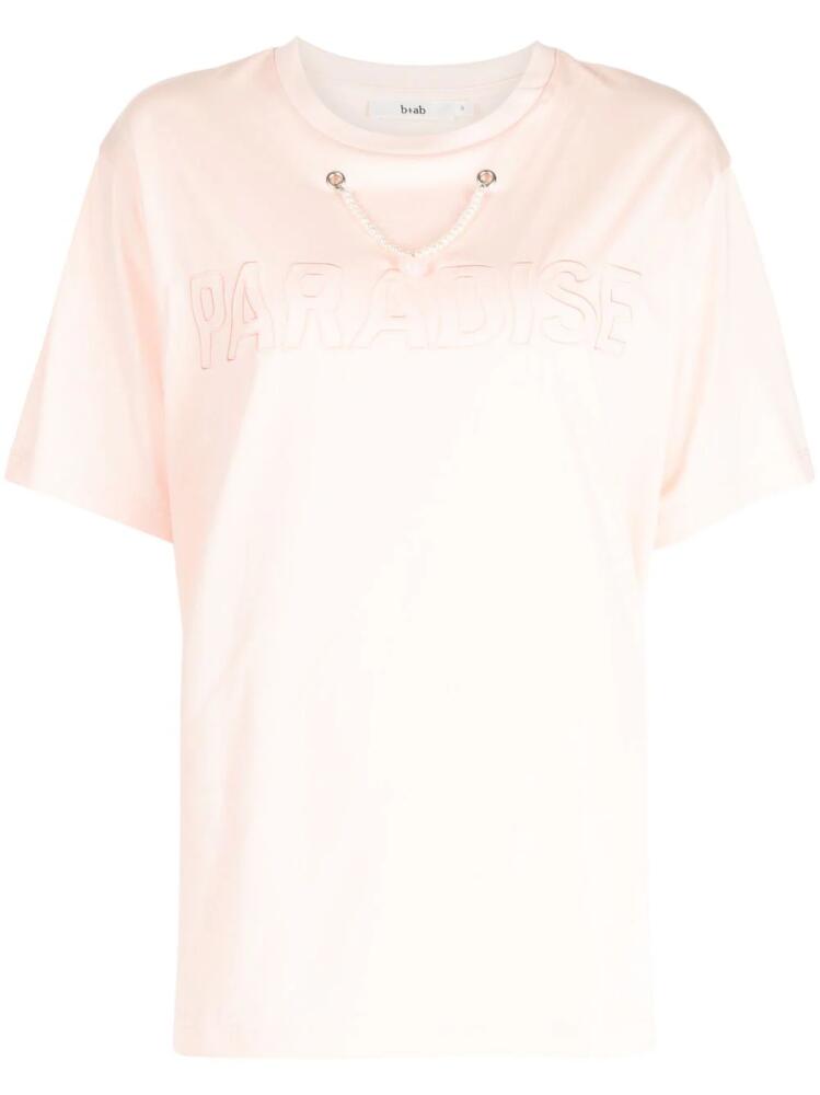 b+ab chain-detail cotton T-shirt - Pink Cover