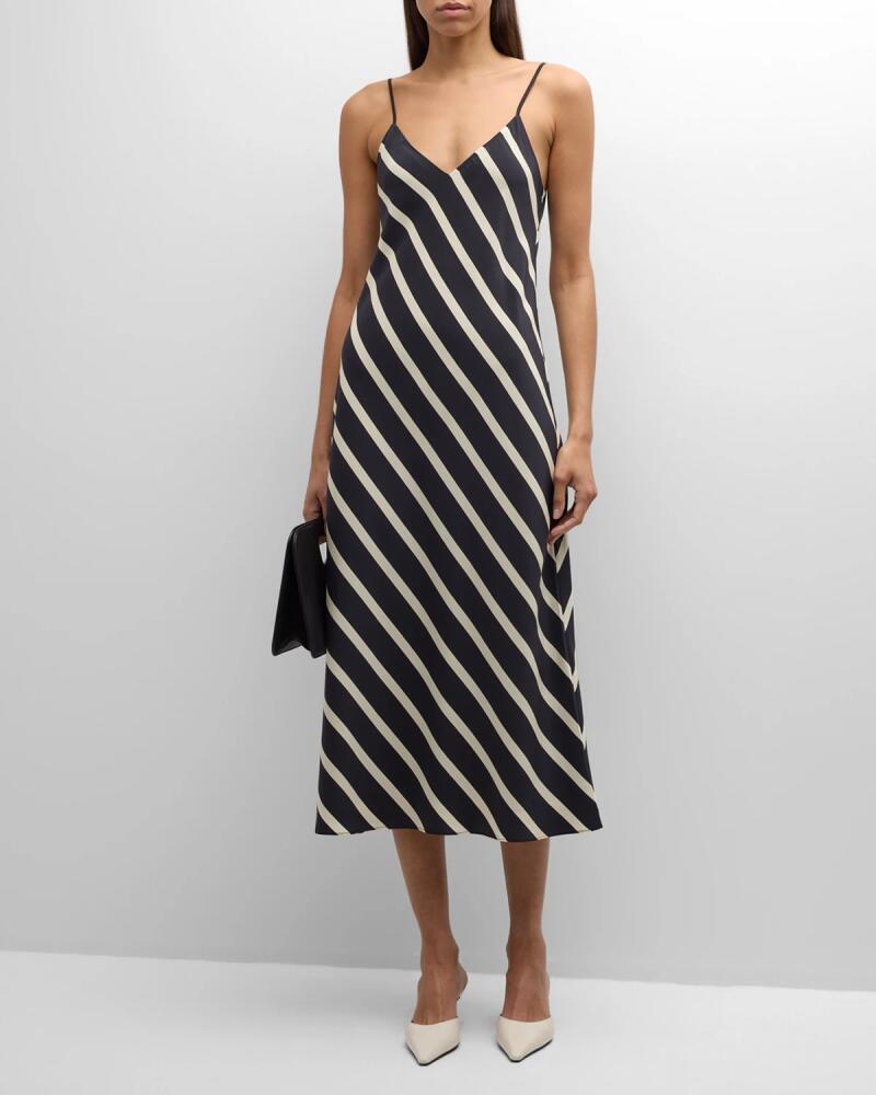 La Ligne Striped Spaghetti-Strap Slip Dress Cover