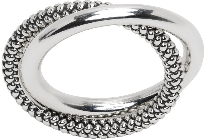 Bottega Veneta Silver Twist Ring Cover