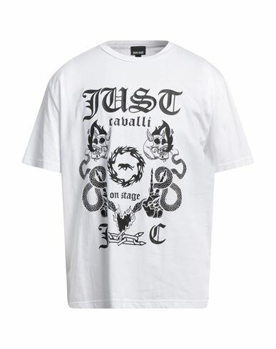 Just Cavalli Man T-shirt White Cotton Cover