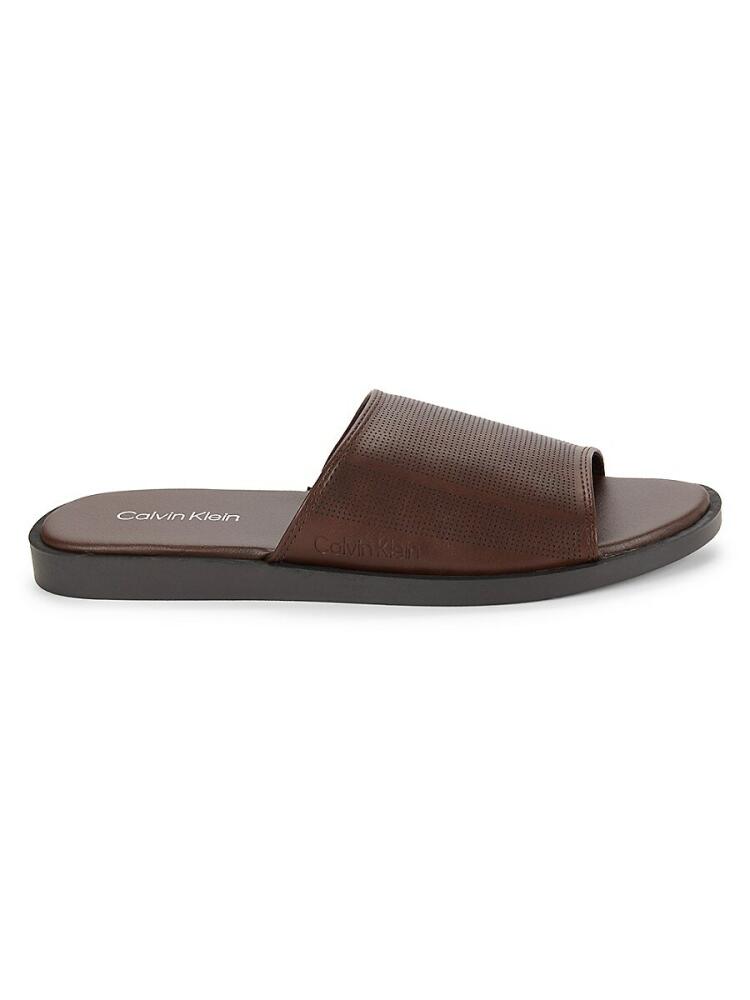 Calvin Klein Men's Mespar Faux Leather Sandals - Brown Cover