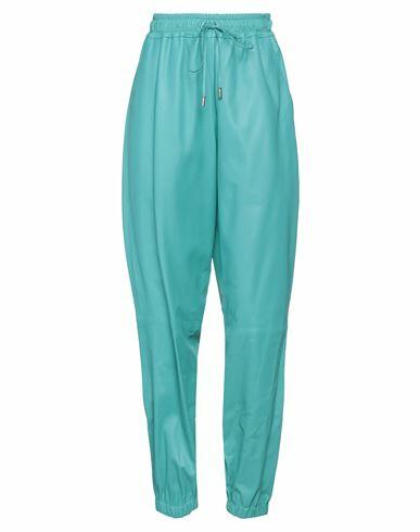 Desa 1972 Woman Pants Turquoise Soft Leather Cover