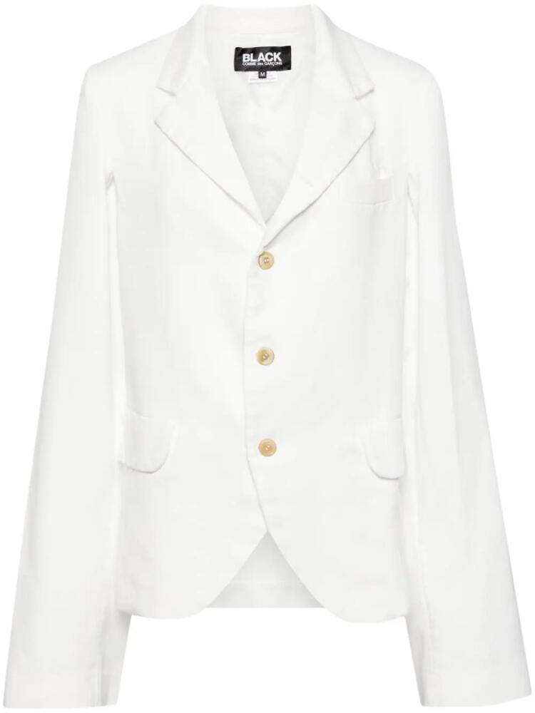 Black Comme Des Garçons cut-out single-breasted blazer - White Cover