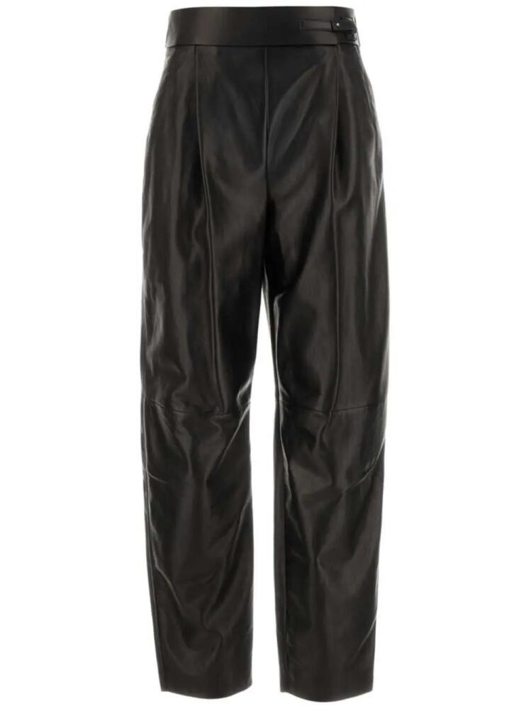 Giorgio Armani leather straight-leg trousers - Black Cover