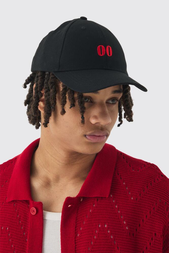 boohoo Mens Twill Embroidered Cap In Black Cover