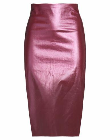 Rick Owens Woman Denim skirt Fuchsia Cotton, Elastomultiester, Rubber Cover