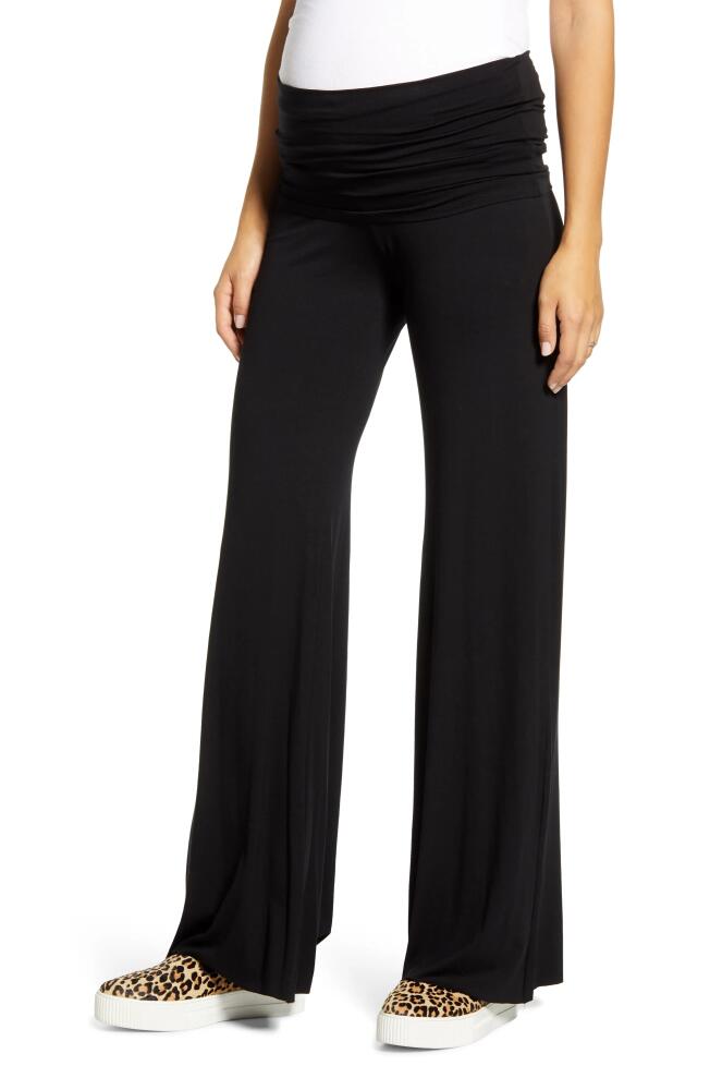 Maternal America Flare Leg Knit Maternity Pants in Black Cover