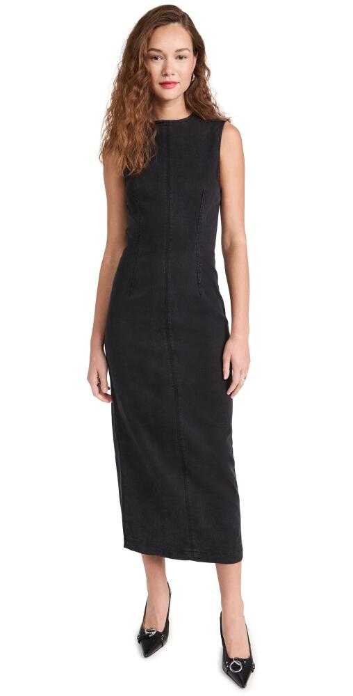 Reformation Kendi Denim Midi Dress Washed Black Cover