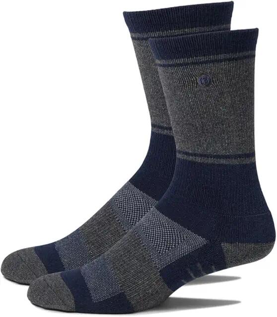 TravisMathew Baja 2.0 Socks (Heather Mood Indigo) Men's Crew Cut Socks Shoes Cover