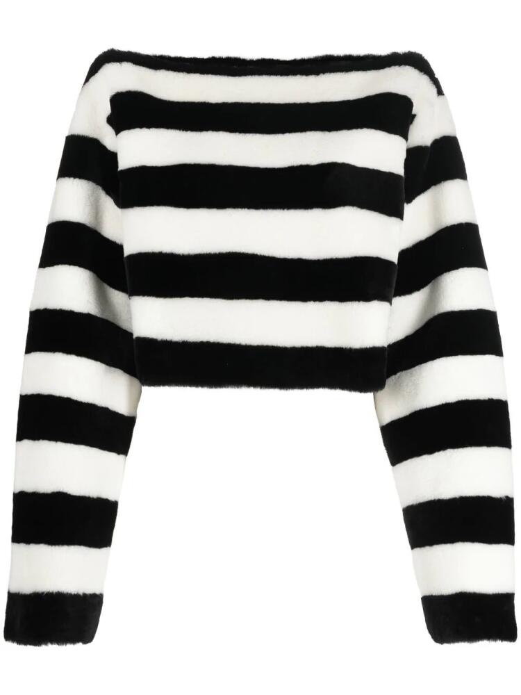 Balmain boat-neck striped jumper - Black Cover