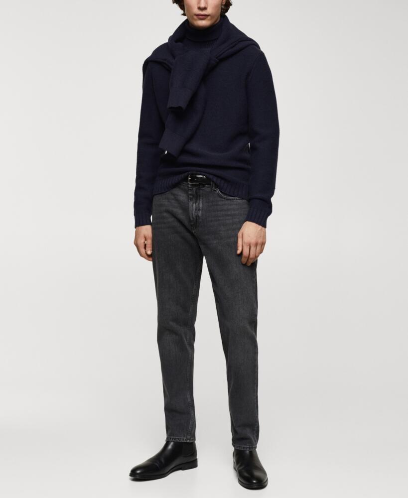 Mango Men's Turtleneck Knit Sweater - Dark Navy Cover