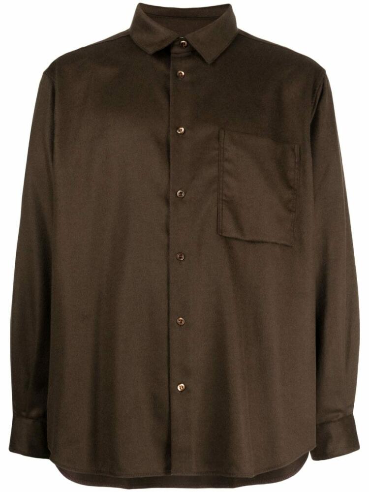 CROQUIS long-sleeve wool shirt - Brown Cover