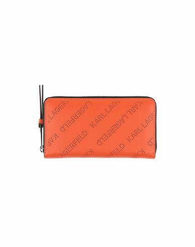 Karl Lagerfeld Woman Wallet Orange Bovine leather Cover