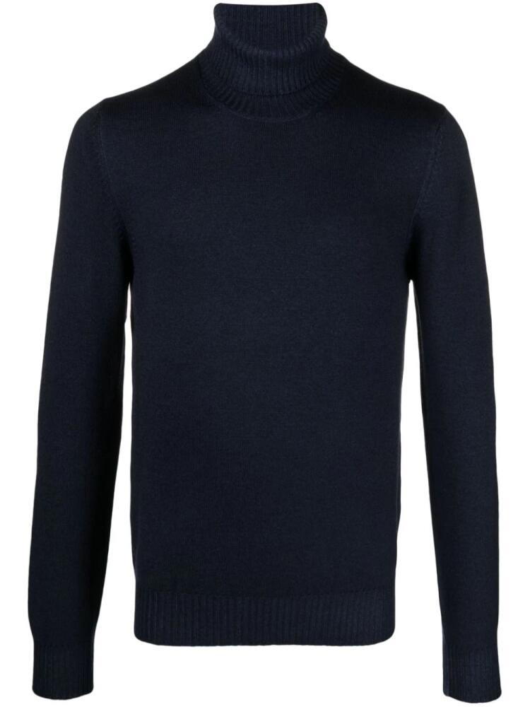 Fileria roll-neck virgin wool jumper - Blue Cover