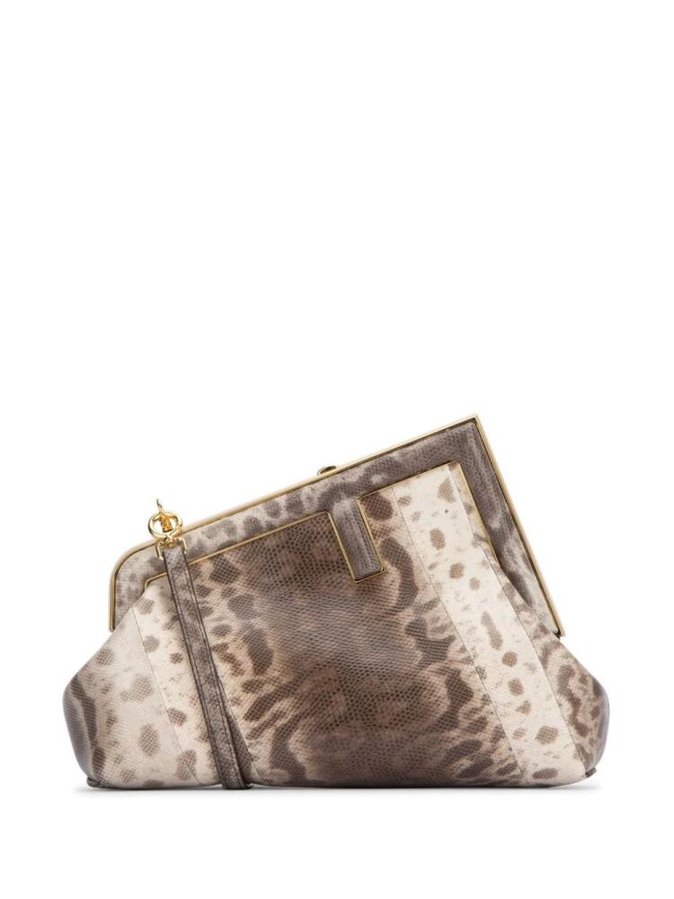 FENDI small First clutch bag - Brown Cover